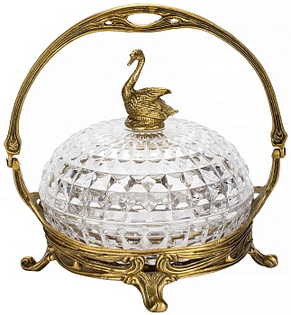 Конфетница с лебедем Glasar HGL483S/1/GLASS