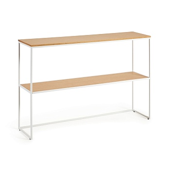 Yoana Консоль из дубового шпона и основой из белого металла 120 x 80 см La Forma (ex Julia Grup)