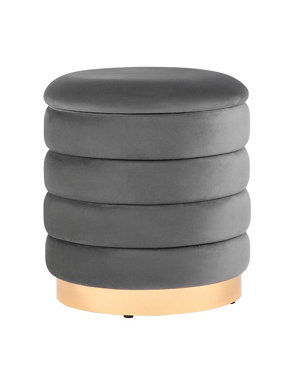 Пуф Франсис с ящиком велюр серый Stool Group