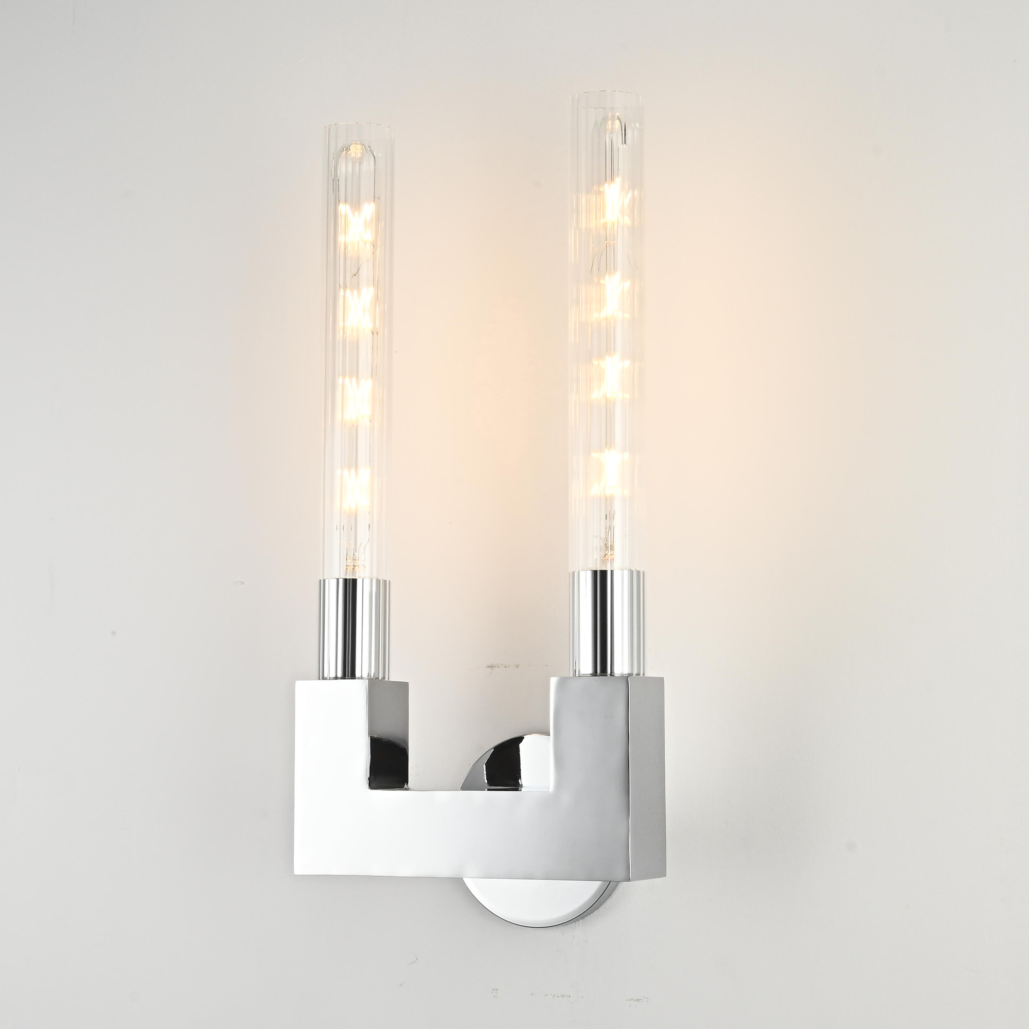 Бра Rh Cannelle Wall Lamp Double Sconces Chrome By Imperiumloft