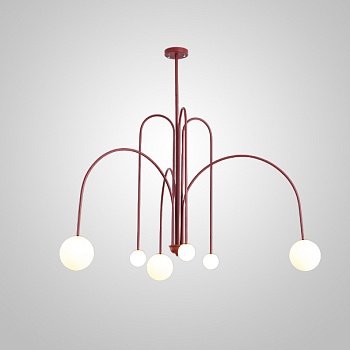 Потолочная люстра DAY L6 D130 Red by ImperiumLoft