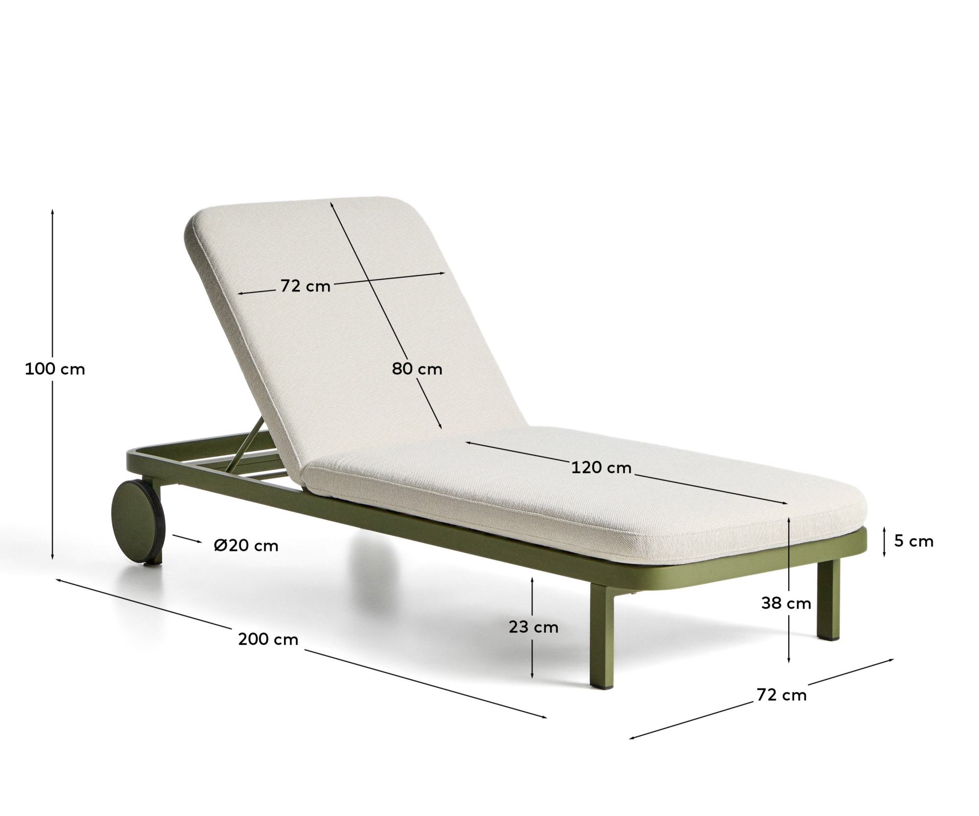 Шезлонг Kionia из зеленого алюминия La Forma 482013
