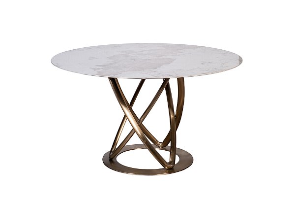Стол обеденный круглый керамический белый Garda Decor 57EL-79000
