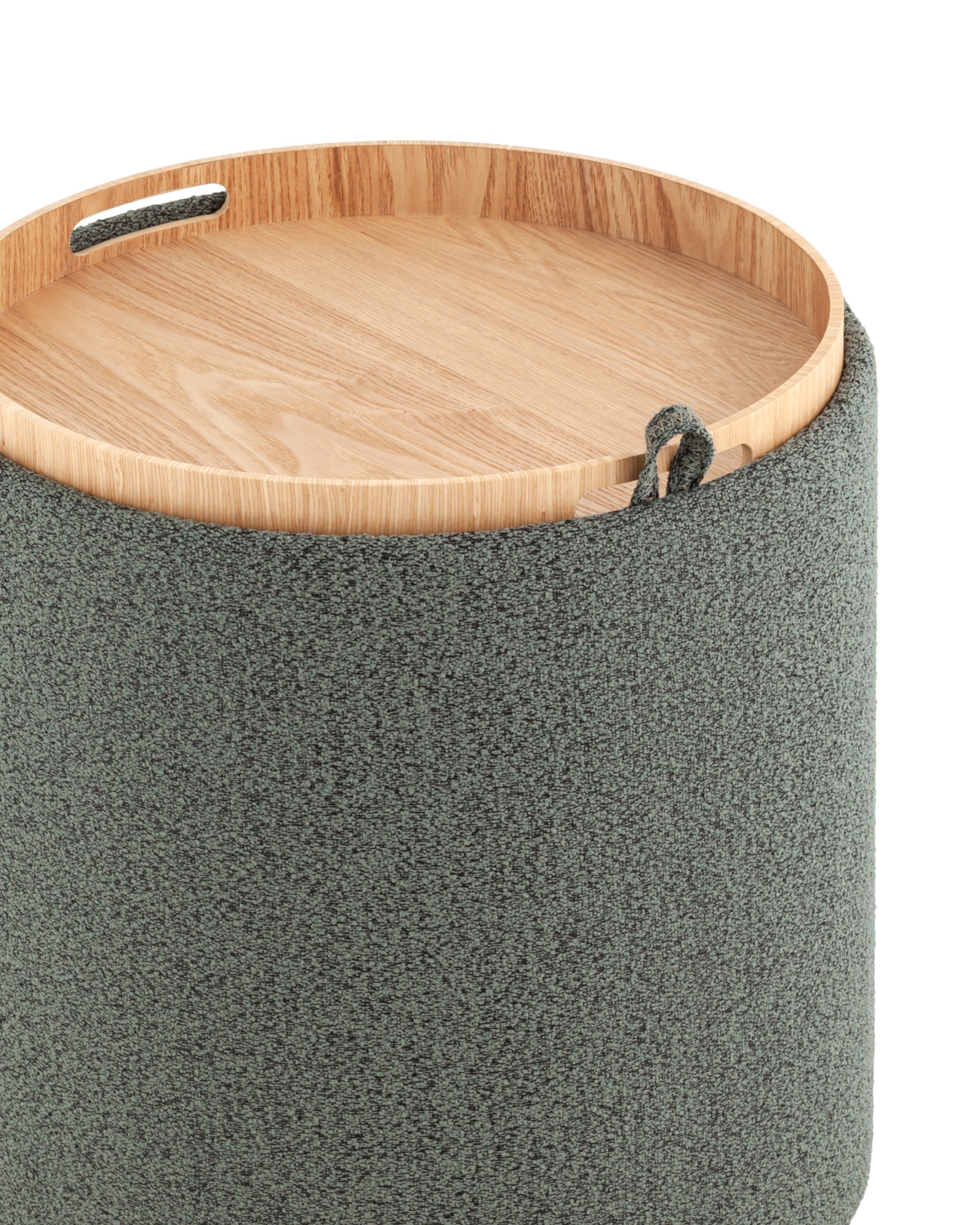 Пуф-столик с ящиком Хюгге S букле темно-серый Stool Group