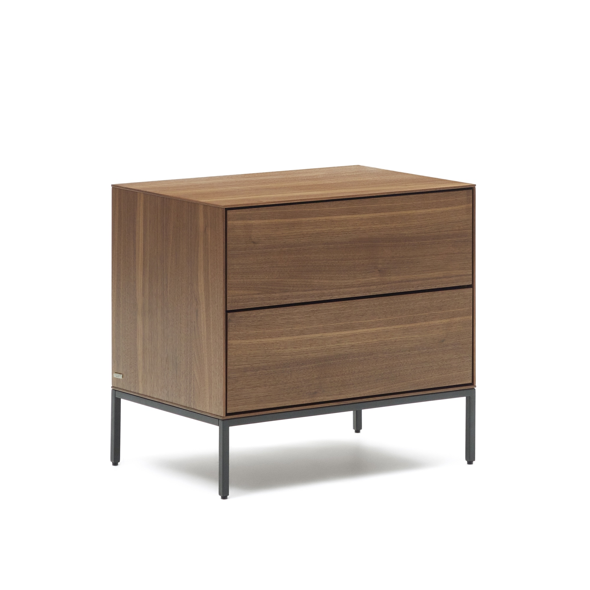 Vedrana Прикроватная тумба из орехового шпона со стальными ножками 60 x 55 см La Forma (ex Julia Grup)