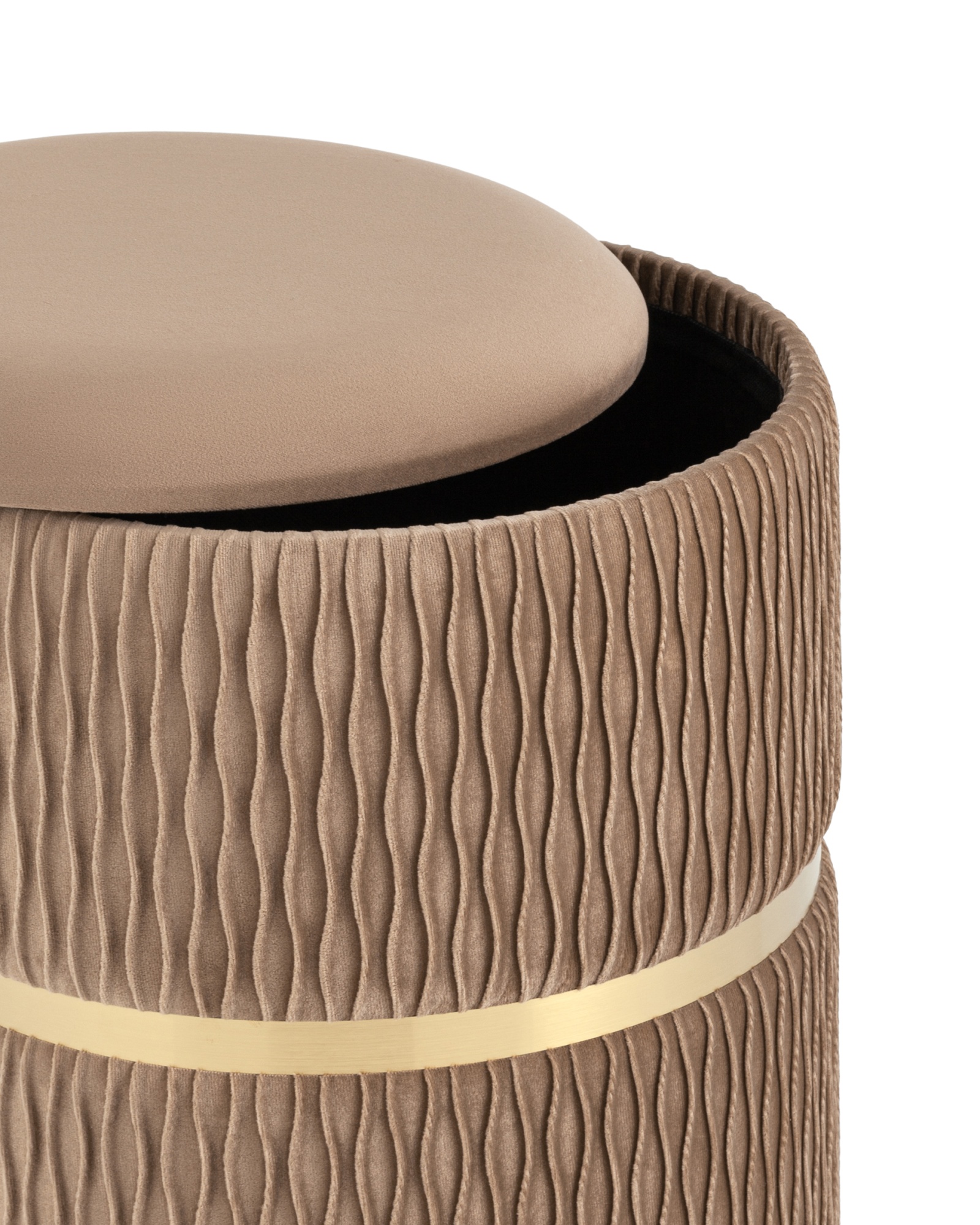 Пуф Джесси с ящиком велюр бежевый Stool Group