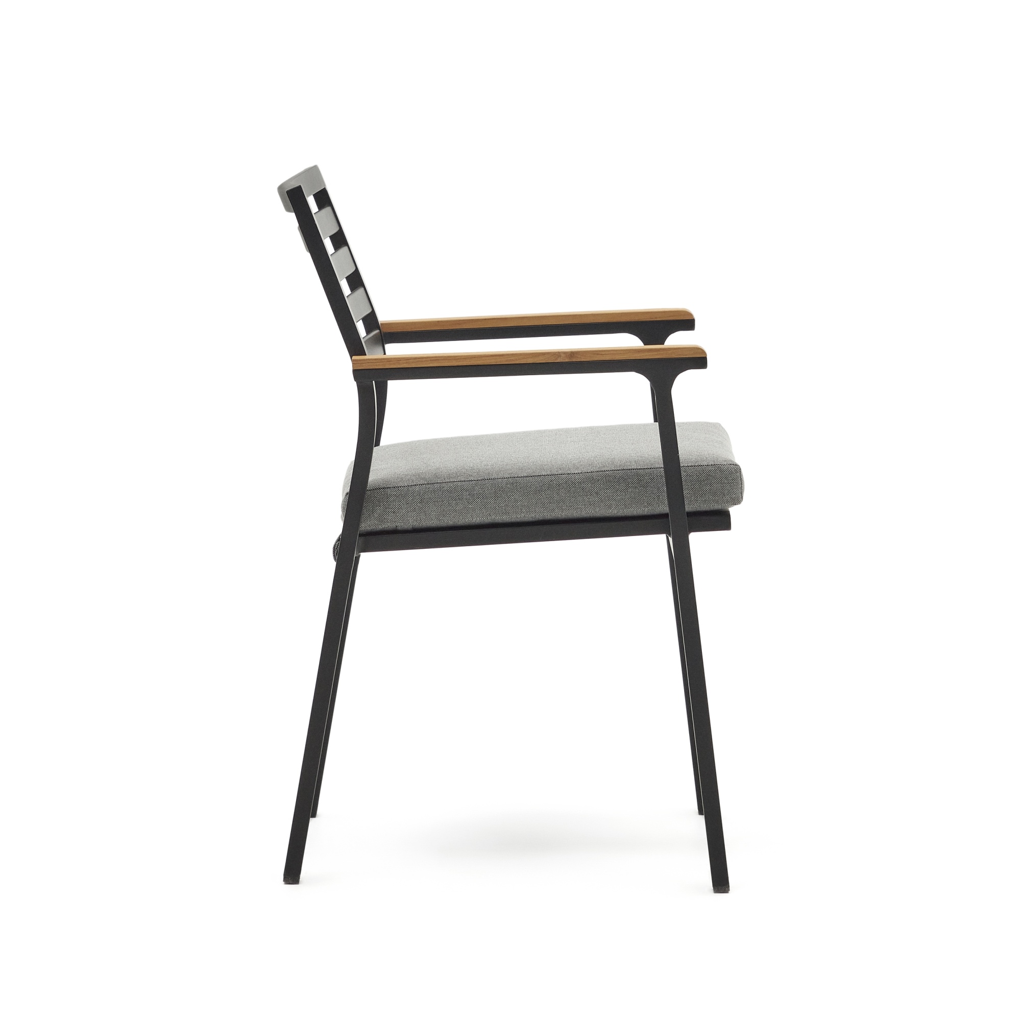 Bona Уличный стул из алюминия в черной отделке и массива тикового дерева La Forma (ex Julia Grup)