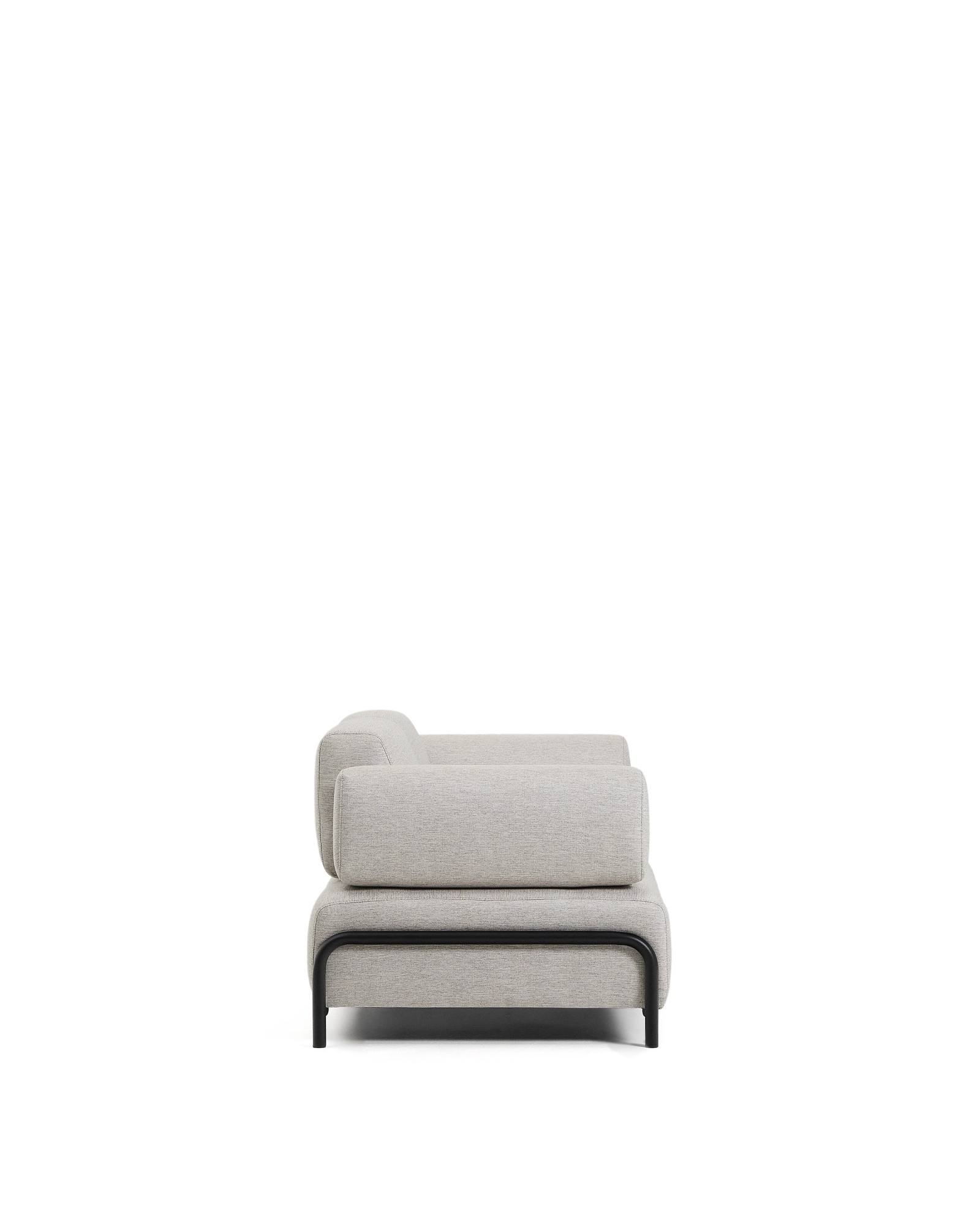 2-местный диван Compo серо-бежевого цвета с чёрным металлическим каркасом, 200 см La Forma (ex Julia Grup)