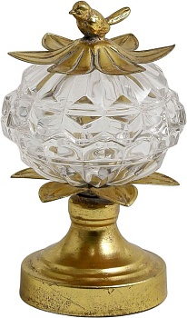 Декор Вазочка с птичкой Glasar 57-046