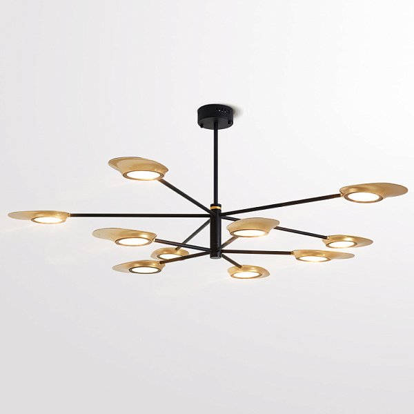Люстра на штанге INGEL D150 10 lamps Black/White by ImperiumLoft