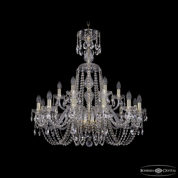 Люстра хрустальная 1402/12+6/300/XL-90 G
