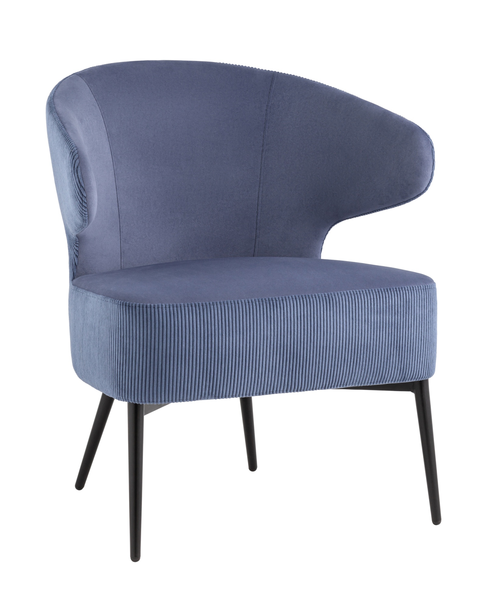 Кресло лаунж Royal Stripes велюр синий Stool Group