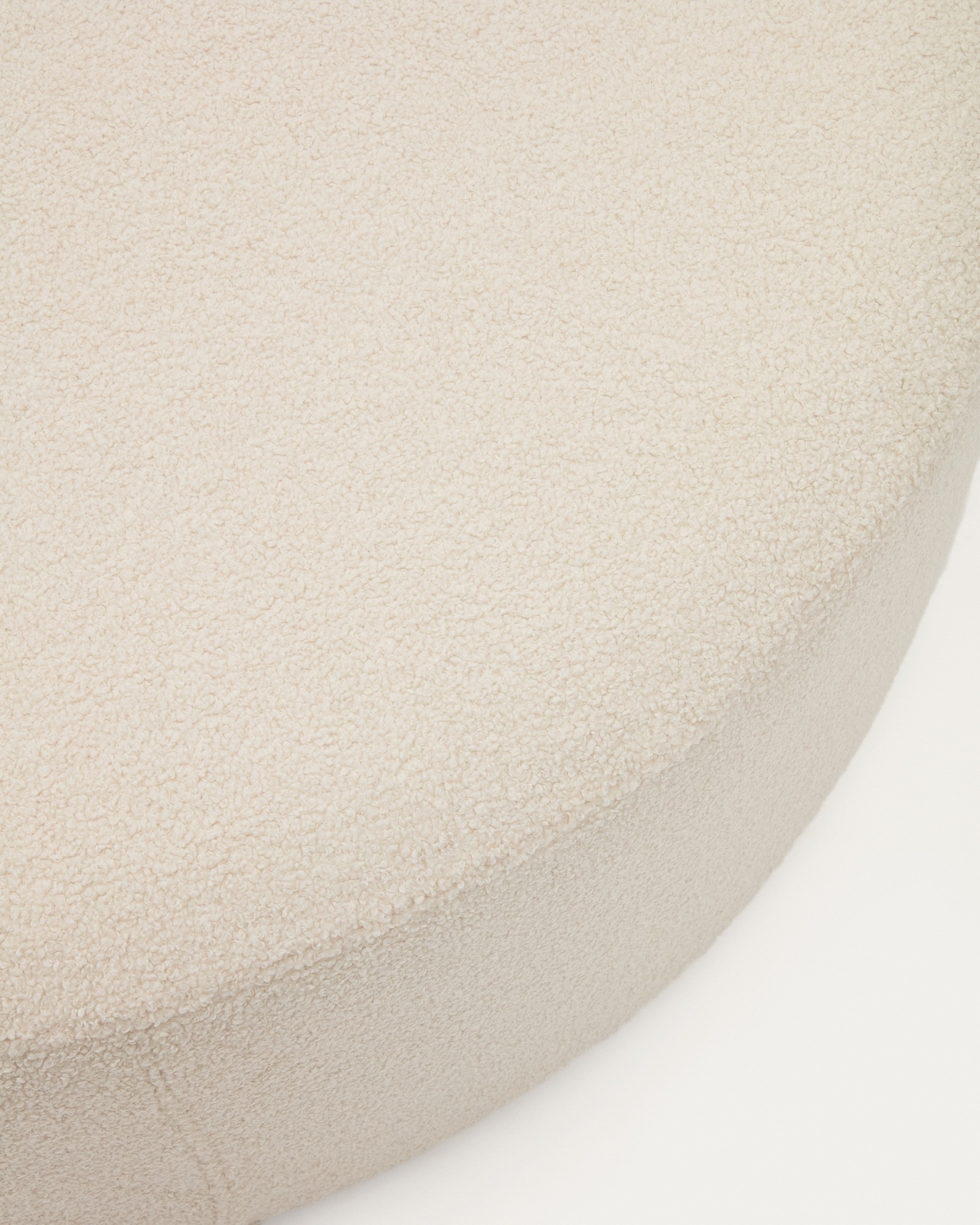 Kaeli Пуф для ног со съемным чехлом из экрю букле Ø 120 La Forma (ex Julia Grup)