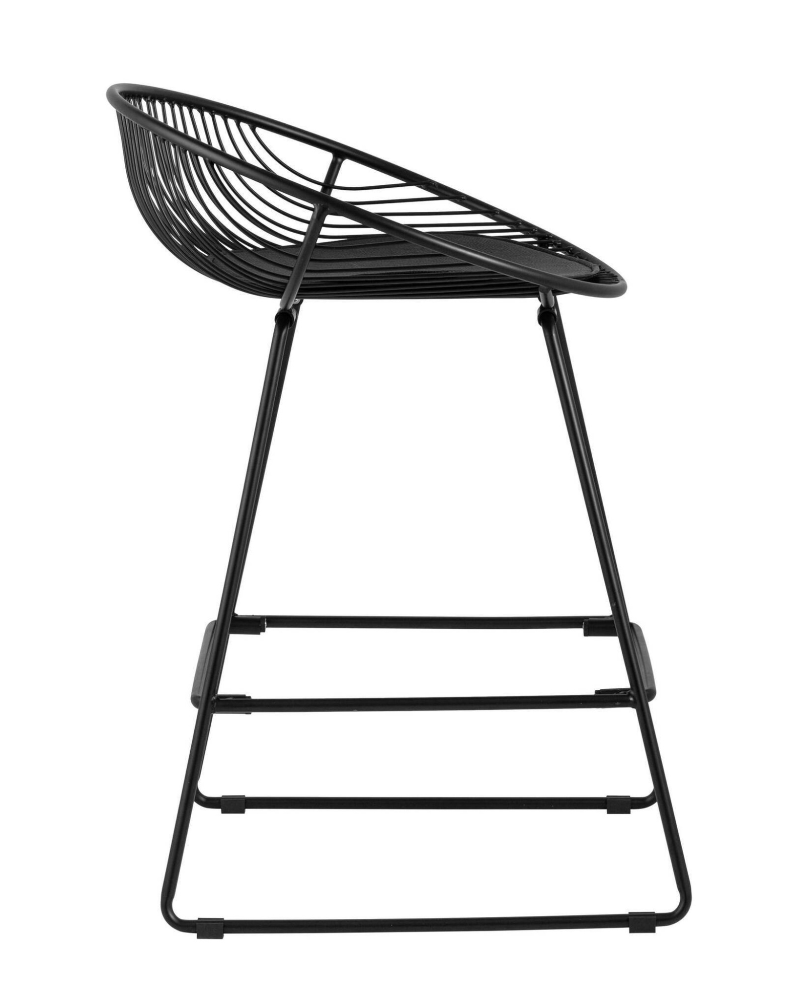 Стул полубарный UFO черный с черной подушкой Stool Group