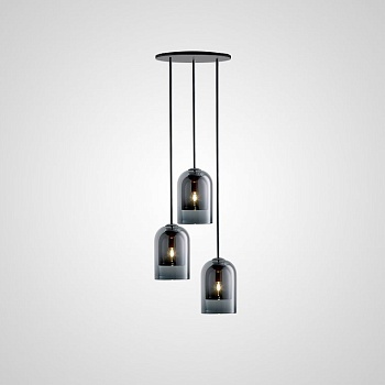 Подвесной светильник ARIA 3 lamps Disk Smoky by ImperiumLoft