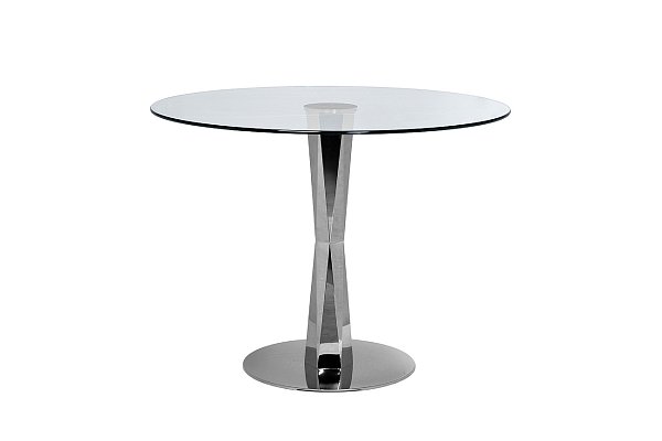 Стол обеденный круглый прозрачное стекло/хром Garda Decor GY-08074