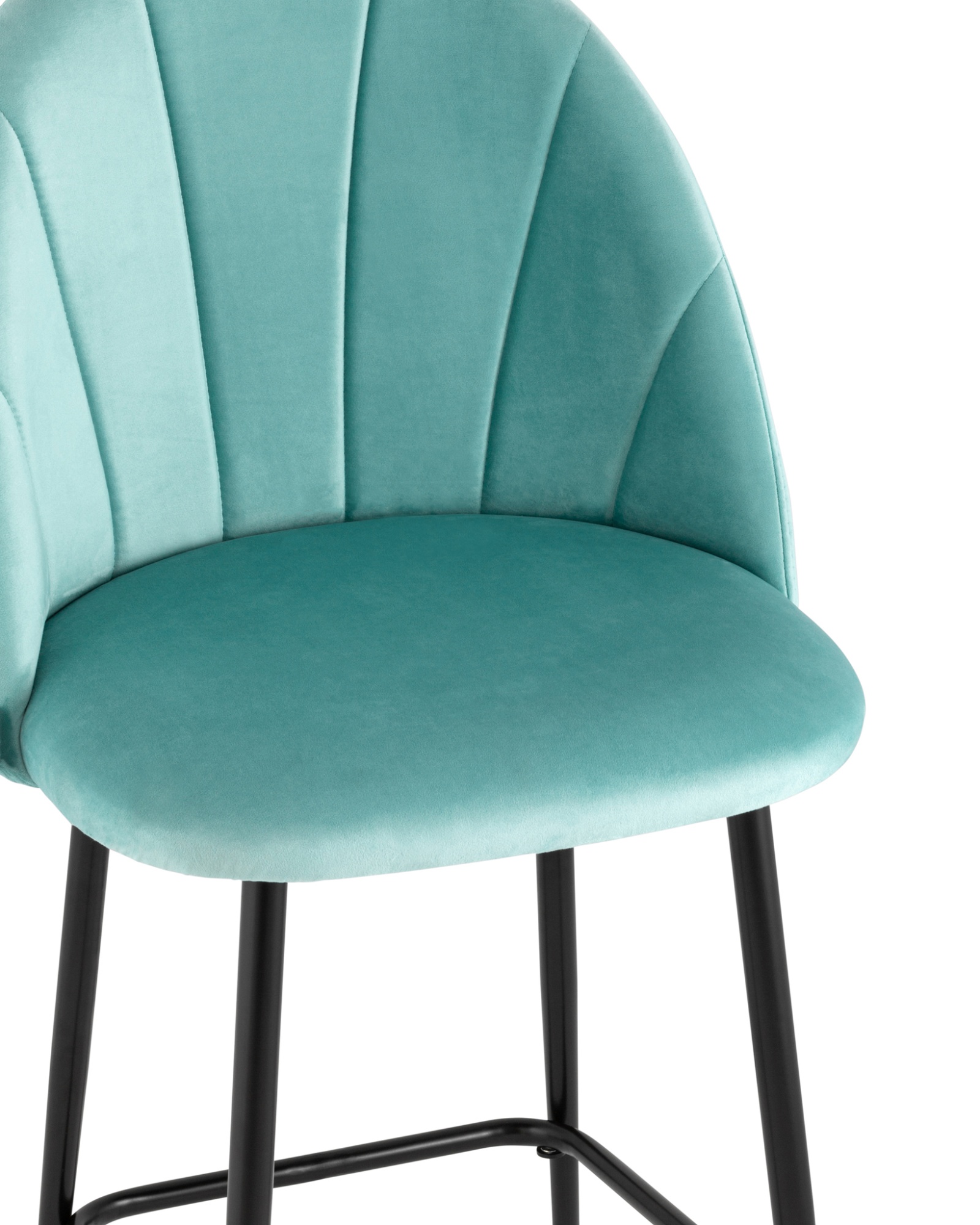 Стул полубарный Логан велюр пыльно-голубой Stool Group