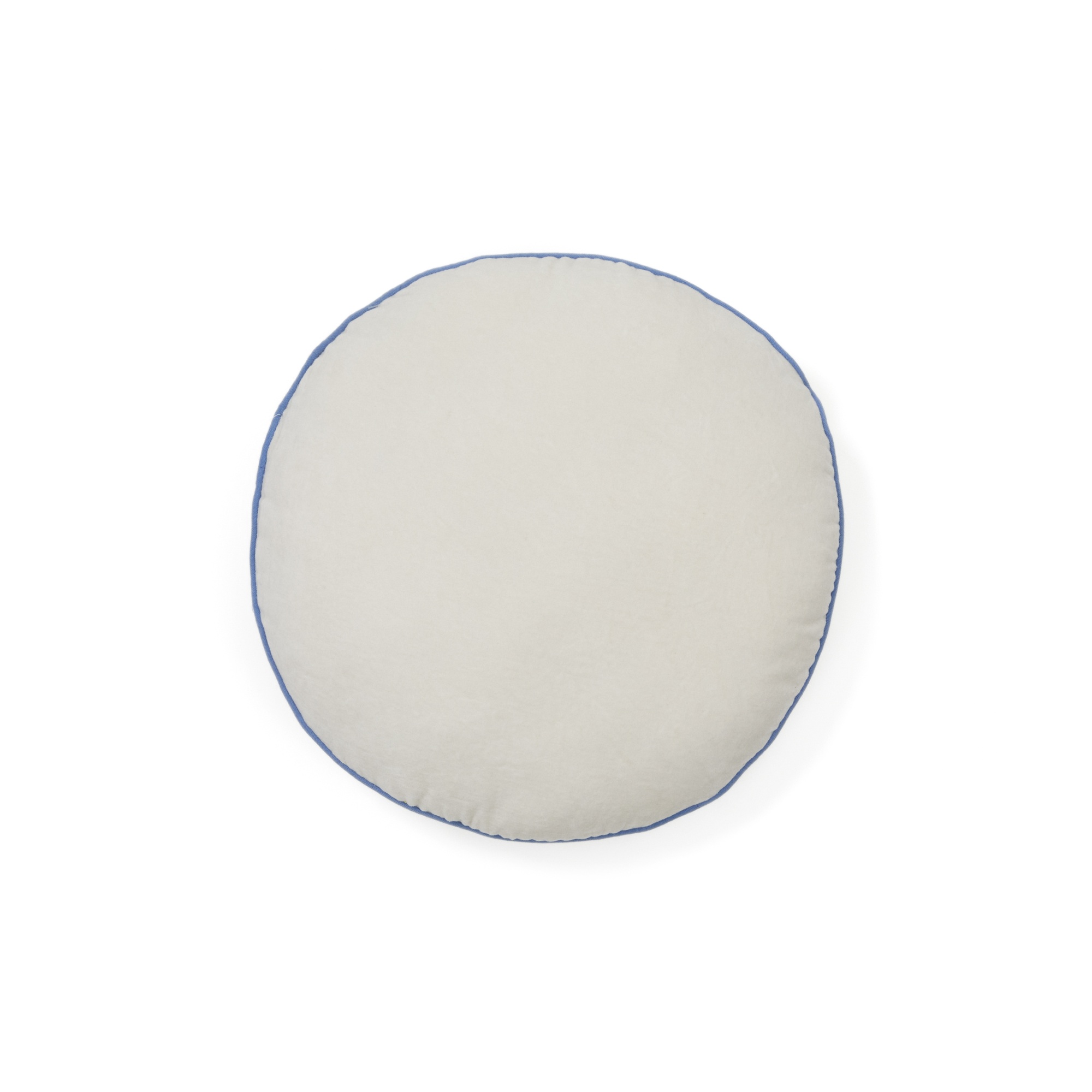 Saya круглая декоративная подушка белая с синей каймой Ø 40 см La Forma (ex Julia Grup)