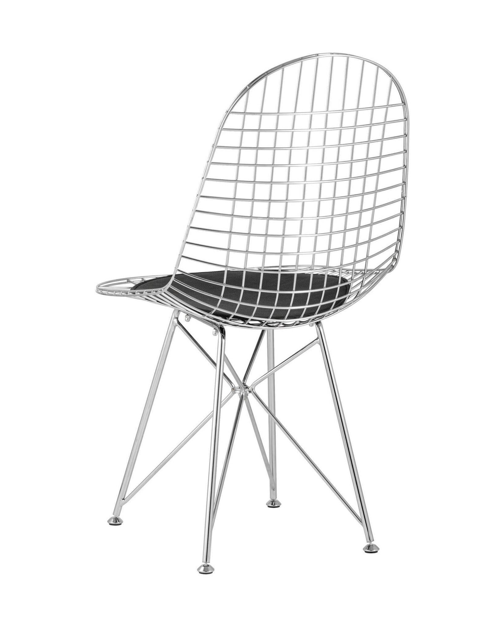 Стул обеденный Eiffel хромированный с черной подушкой Stool Group