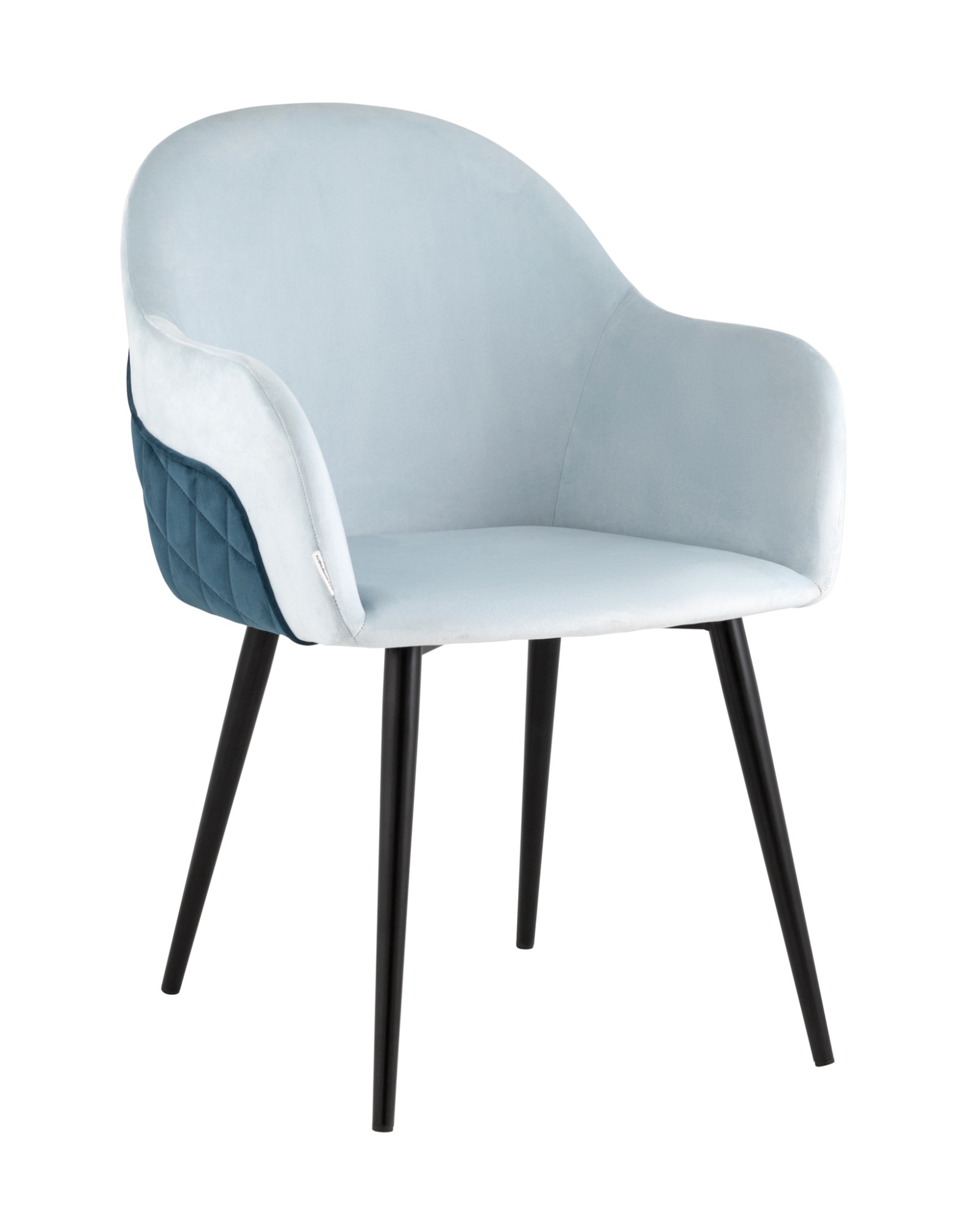 Стул Новел велюр светло-голубой с синей спинкой Stool Group