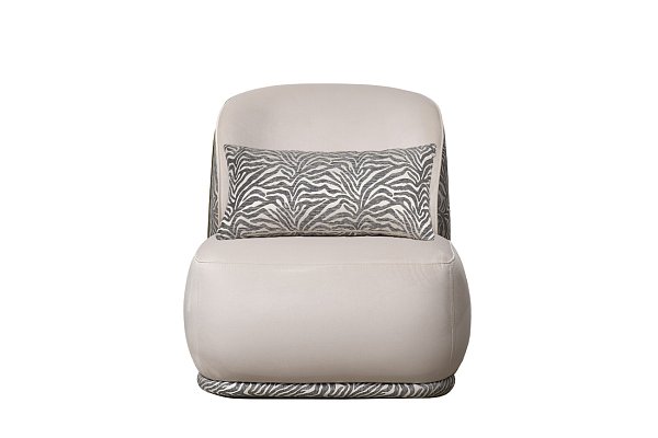 Кресло Capri Basic бежевое с принтом Garda Decor CAPRI BASIC-2K-Colt002+Ana Beg
