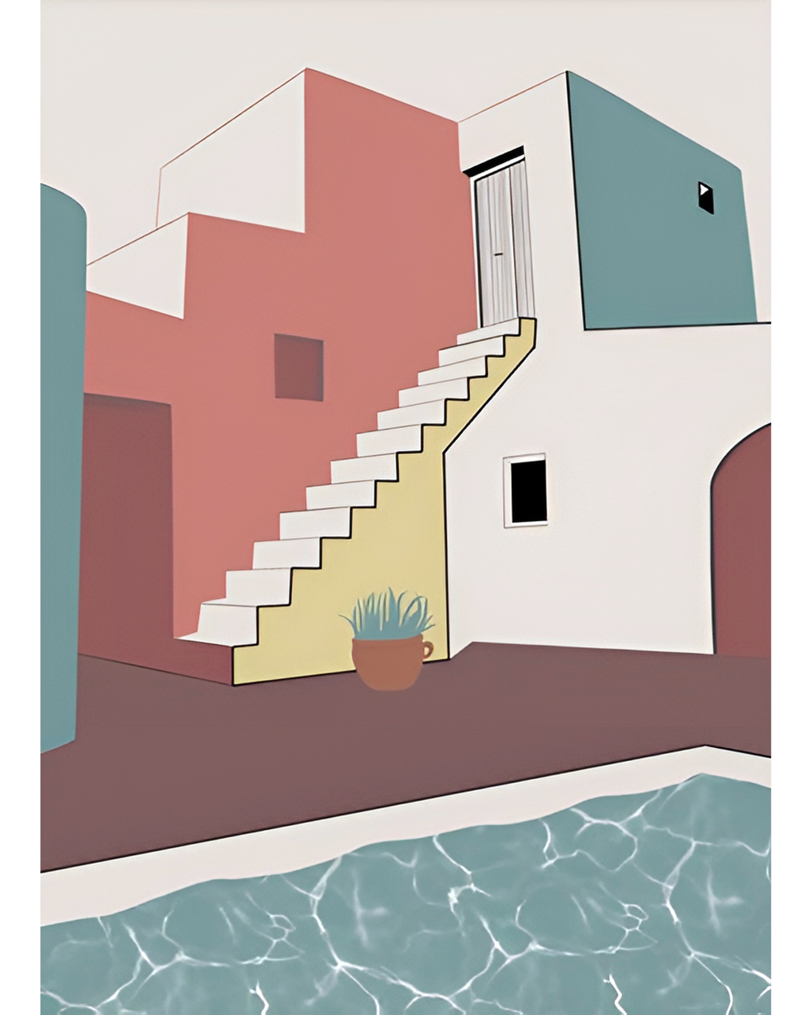 Интерьерный постер Santorini Louvre Home PP230362