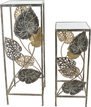 Столики интерьерные с зеркальной столешницей, набор из ук, Glasar 57-038/037