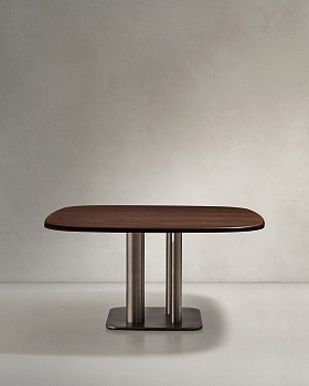 Стол Melvar из 100% орехового шпона с основанием из стали 150 x 150 La Forma (ex Julia Grup)