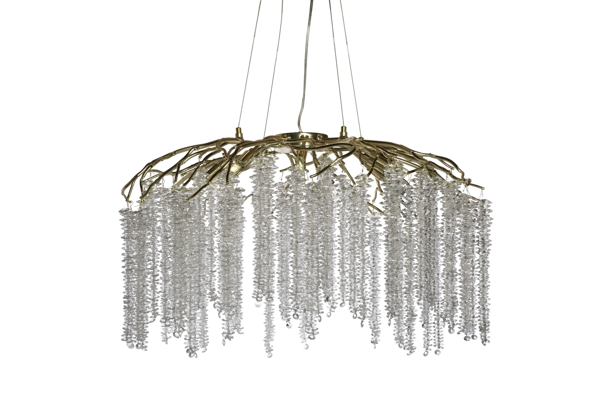 Люстра круглая со стеклянными подвесами золото Garda Decor 86-80668