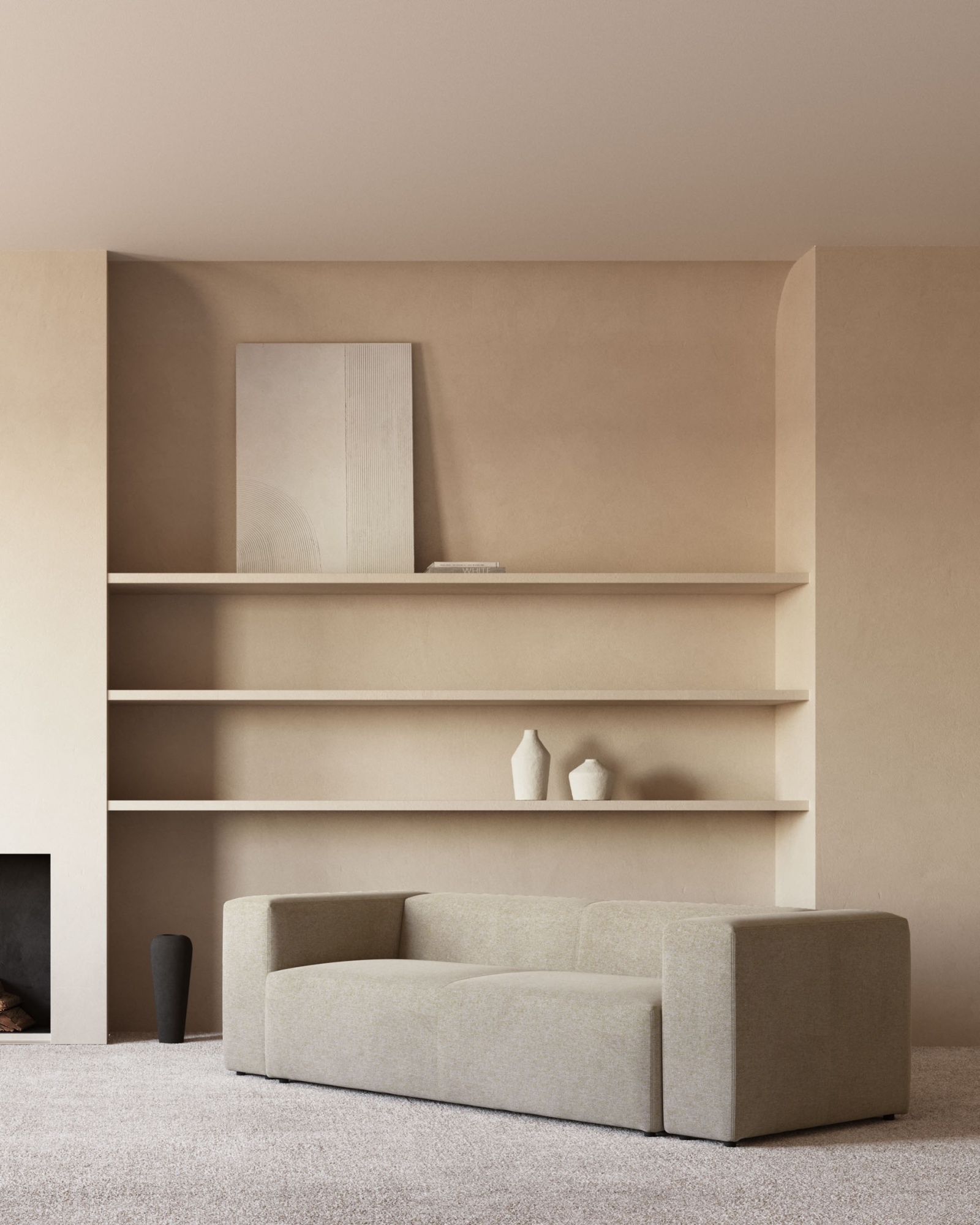 Диван 3-местный Blok бежевый La Forma (ex Julia Grup)