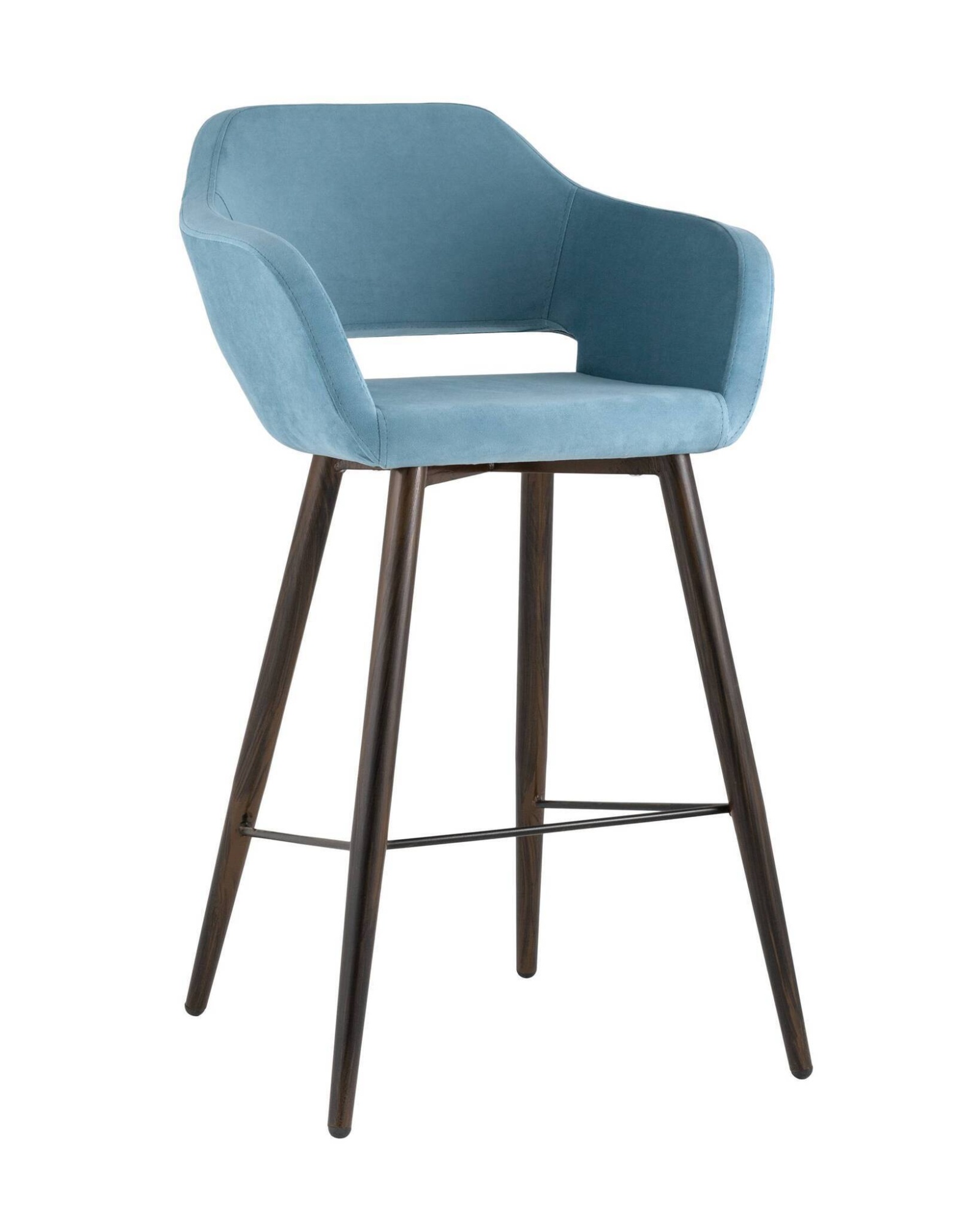 Стул барный Саймон велюр пыльно-голубой Stool Group