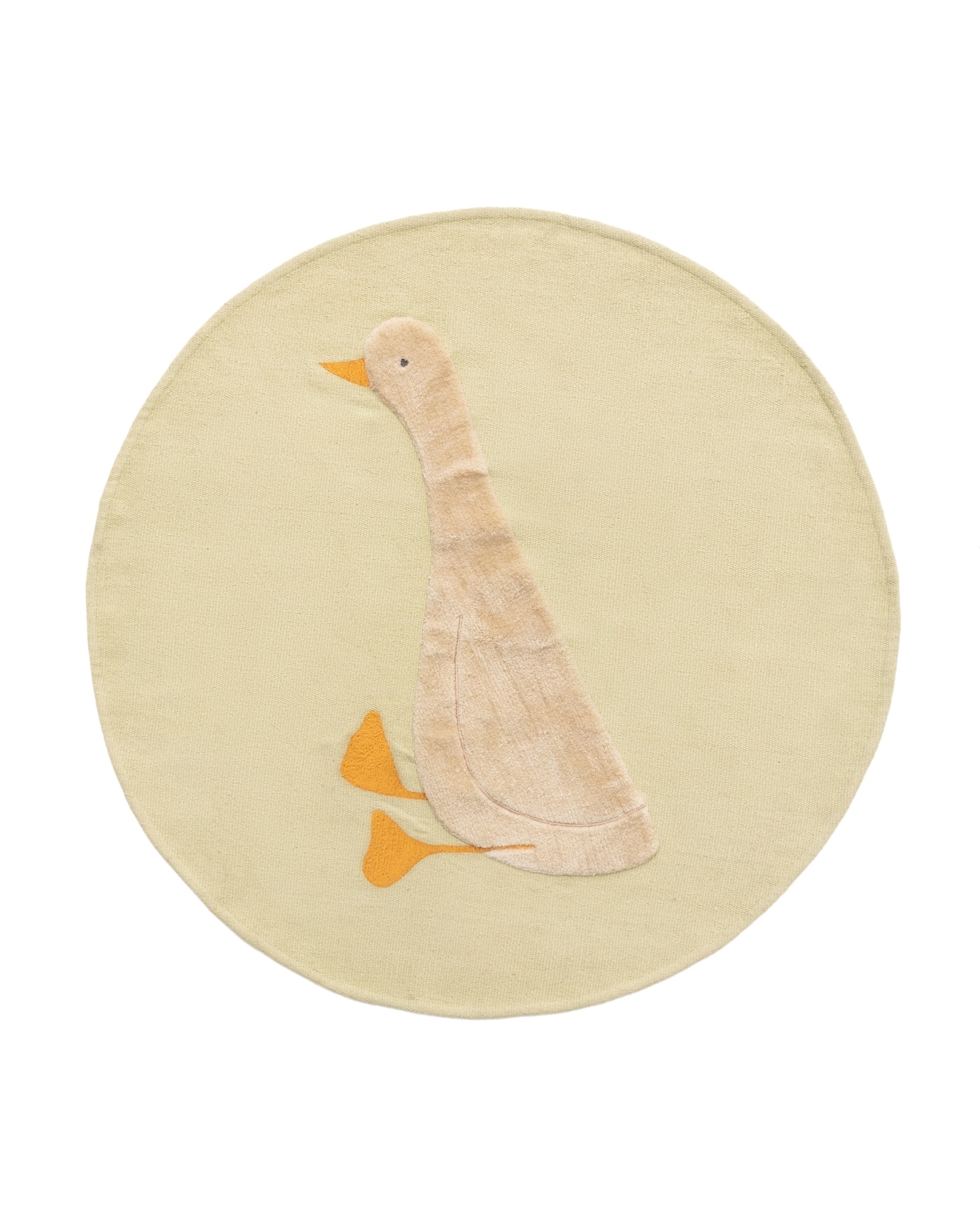 Ковер Milu зеленый хлопок с рисунком гуся Ø 100 см La Forma (ex Julia Grup)