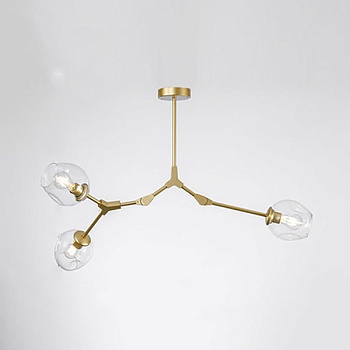 Люстра Адель Branching Bubble Chandelier L3 Brass Transparent by ImperiumLoft