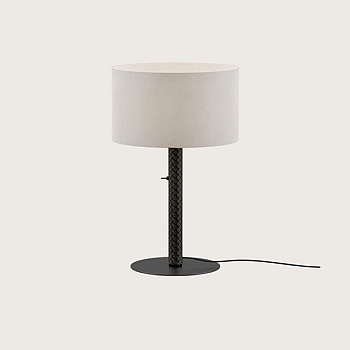 Настольная лампа Coco S1342 черный металл/черная кожа с абажуром 801011/35 Aromas del Campo