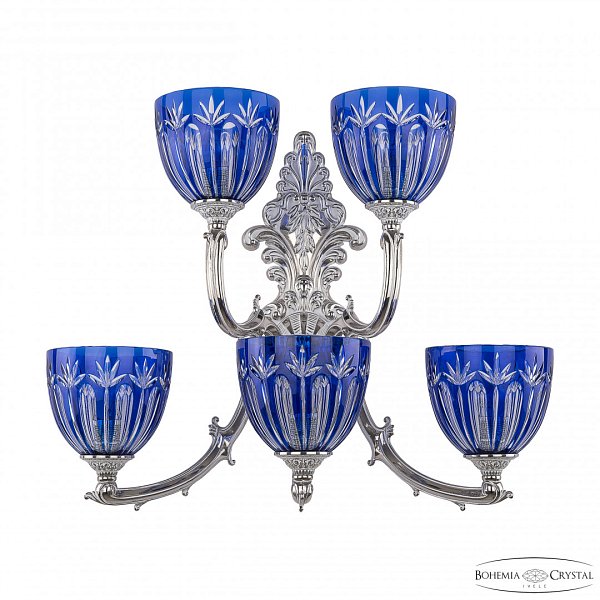 Бра бронзовые с хрусталём 7211B15/3+2/210 NW P1 U Clear-Blue/H-1I