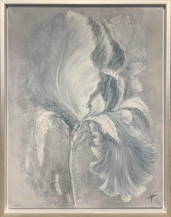 Холст "Ирис" в серебряном багете Garda Decor 89VOR-FLOWER3