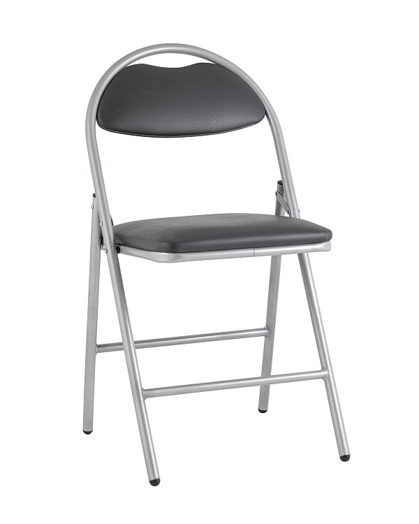 Стул складной Hagen экокожа серый каркас металлик Stool Group