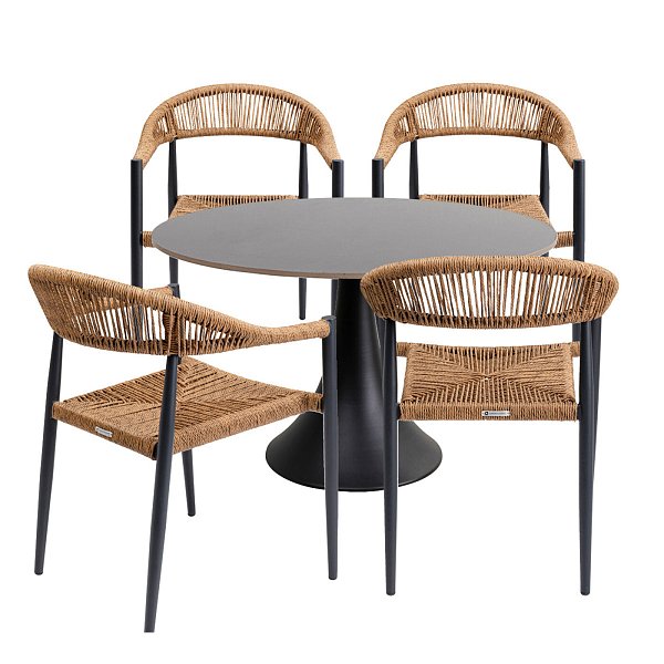 Комплект уличной мебели Palma Possibilita Ø120cm Nature 5/Set KARE 47445