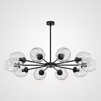 Люстра на штанге MARINE B 12 lamps Black/Transparent by ImperiumLoft