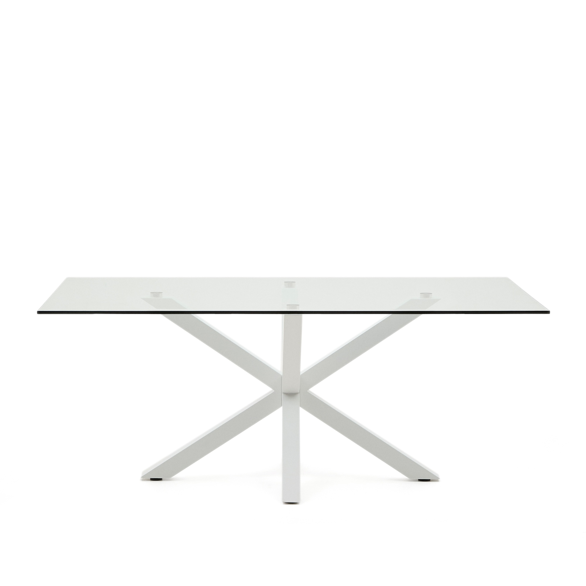 Стеклянный стол Arya с белыми стальными ножками 200x100 La Forma (ex Julia Grup)