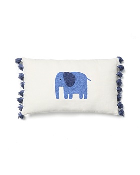 Чехол для подушки Tandani бежевый из хлопка с вышитым синим слоном 30 x 50 см La Forma (ex Julia Grup)
