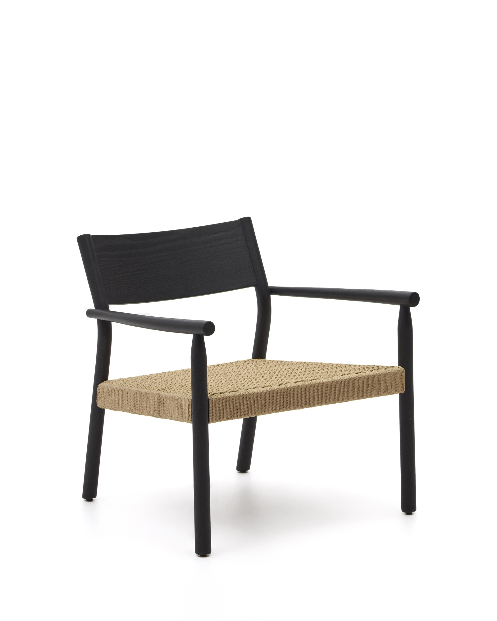 Yalia Кресло из массива дуба с черной отделкой и сиденьем из 100% веревки La Forma (ex Julia Grup)