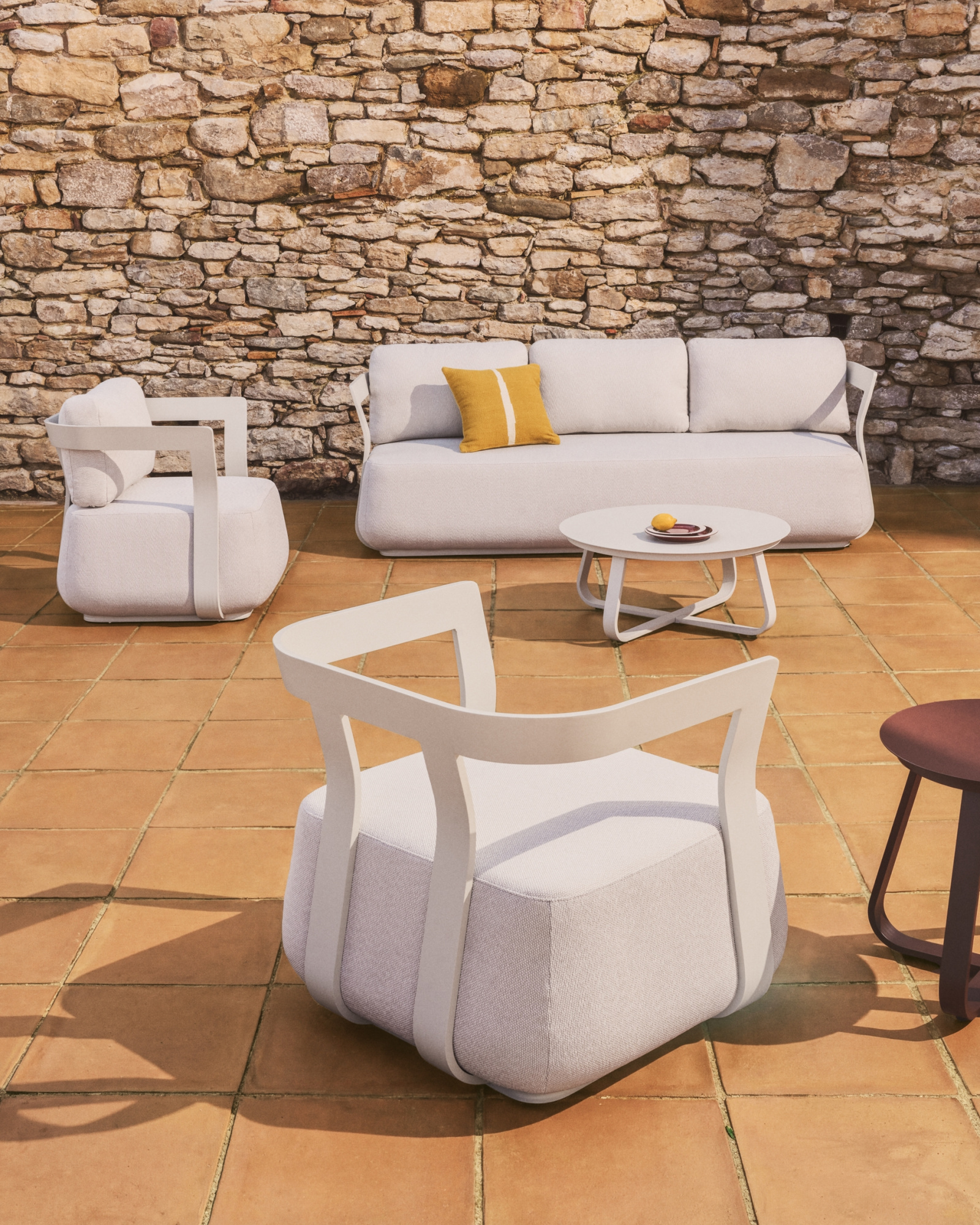 Уличный 3-х местный диван Tamaris из алюминия цвета экрю, 217 см La Forma 482636