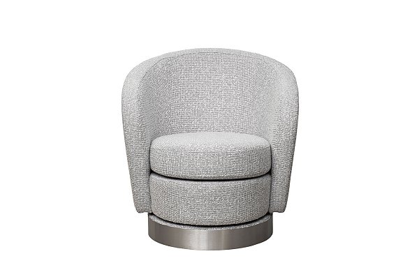 Кресло Napoli вращающееся светло-серая рогожка Garda Decor Napoli-3K-Santo1400-SVSER