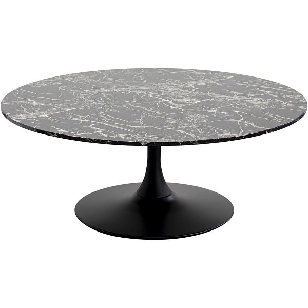 Стол кофейный Schickeria Marble Black Ø110 см KARE 87767