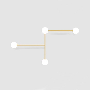 Настенный светильник LINES 4 золото by ImperiumLoft