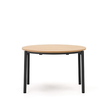 Montuiri раздвижной круглый стол из дубового шпона с черными ножками La Forma (ex Julia Grup)