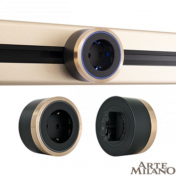 Трековая система розеток Arte Milano 380066TS LED/ES Gold
