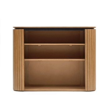 Licia Книжная полка из массива дерева манго и черного металла 120 x 90 см La Forma (ex Julia Grup)