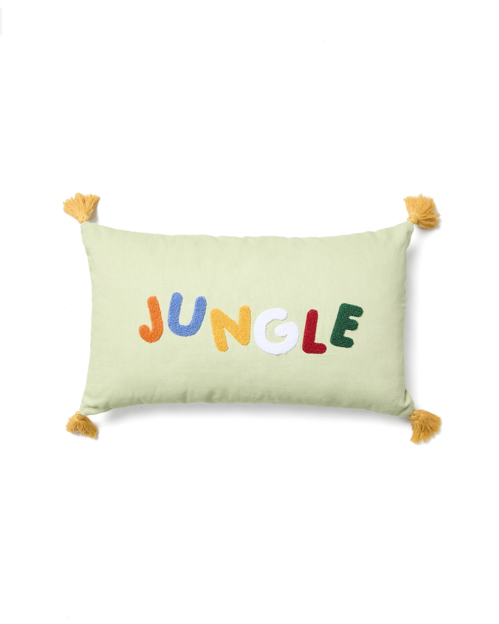 Чехол для подушки из хлопка Tandani зеленого цвета с разноцветной вышивкой 30 x 50 см La Forma (ex Julia Grup)